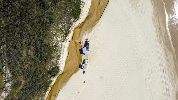 Obraz Beach camping in a 4wd