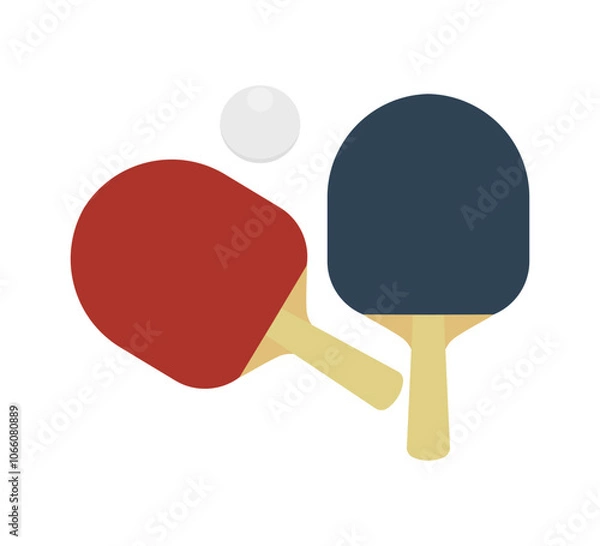Fototapeta ping pong racket and ball,table tennis bats vector, illustration