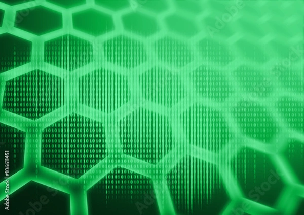 Fototapeta data deep learning hologram ai technology robotic, molecule of chemical, atom cell science, futuristic cyber network system online, background illustration 3d rendering
