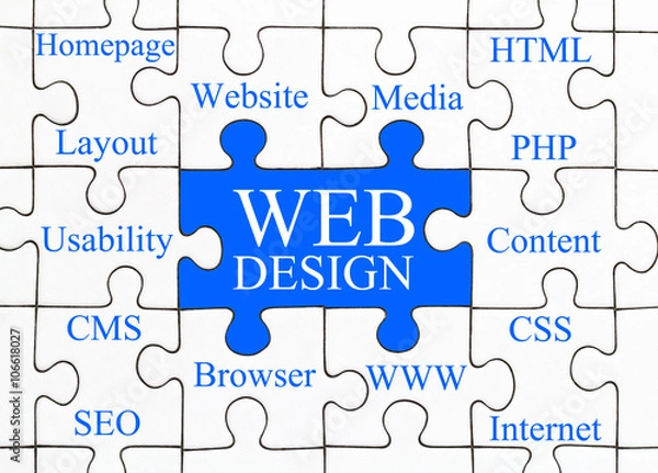 Fototapeta Web Design Puzzle Konzept