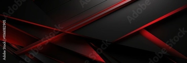 Fototapeta Abstract Red and Black Geometric Shapes