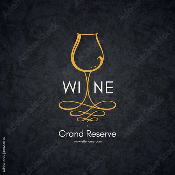 Obraz Logotype for wine shop, winery, wine list, restaurant