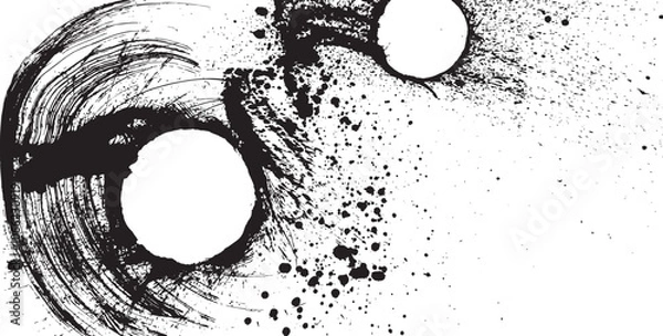 Obraz 墨の円　手書きの毛筆イラスト
