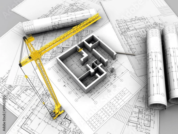 Obraz 3D plan drawing