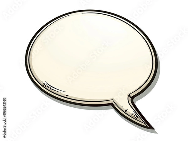 Fototapeta Bold Oval Speech Bubble with Thick Black Border