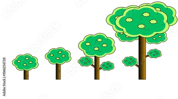 Obraz Tree Made from Various Shapes