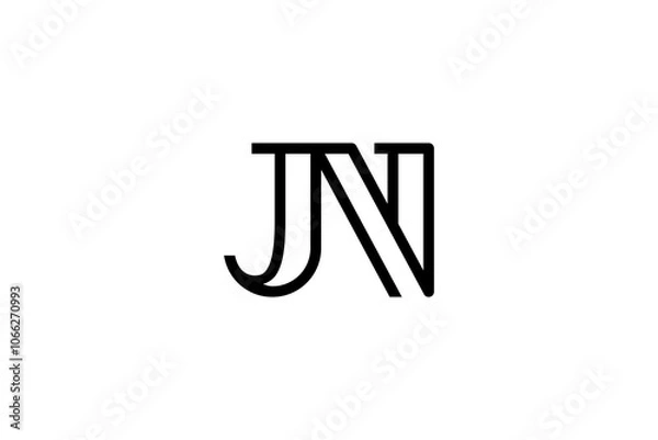 Obraz Simple Letter JN or NJ Logo Design Vector 