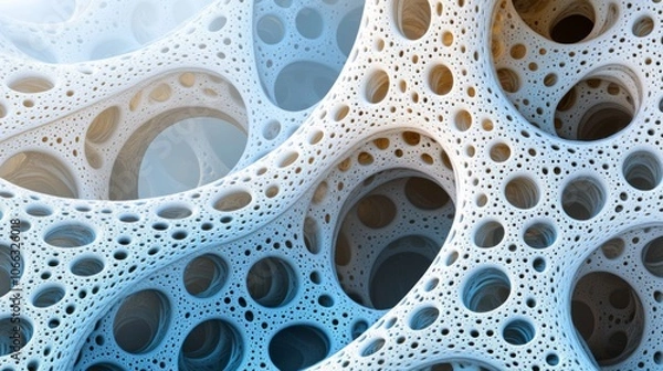 Obraz Abstract 3D Interconnected Structure with Circular Openings