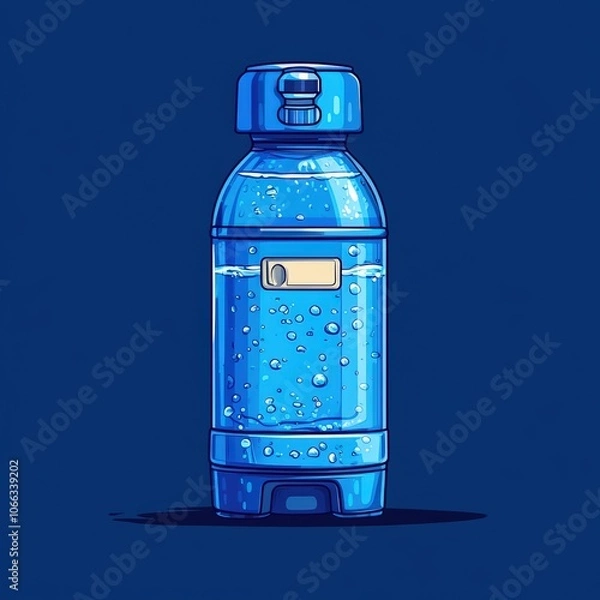 Fototapeta Vector of a water dispenser being filled with a large water bottle