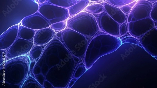 Fototapeta Abstract Purple and Blue Web-like Pattern on Dark Background