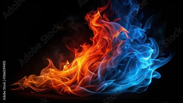 Obraz Abstract flame design on black background