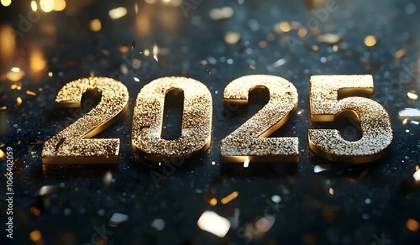 Fototapeta golden text 2025 is written in large letters