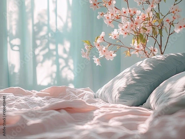 Fototapeta Bed isolated on cute background