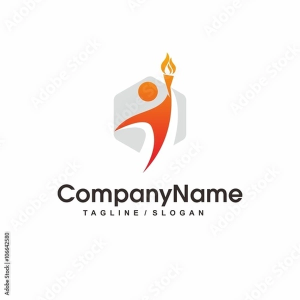 Obraz Fire Flame Logo design vector