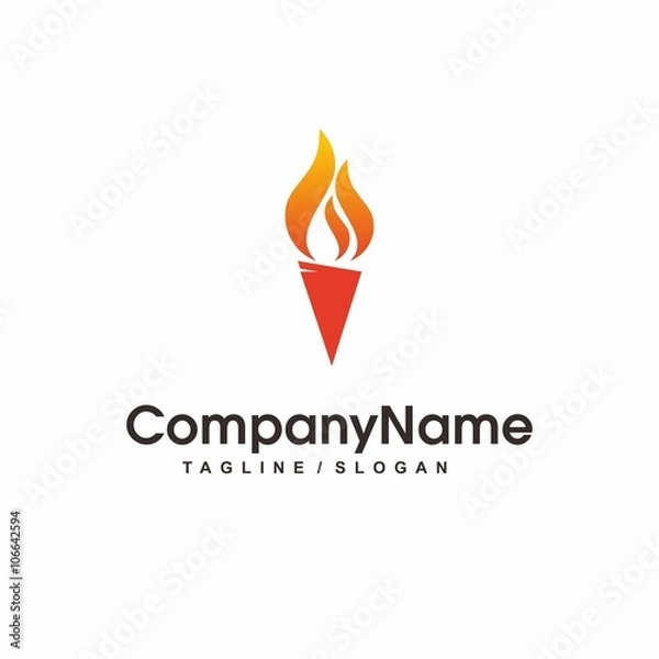 Fototapeta Fire Flame Logo design vector