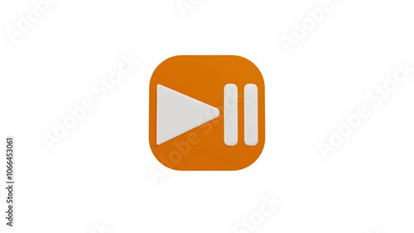 Obraz 3D Play Pause Symbol