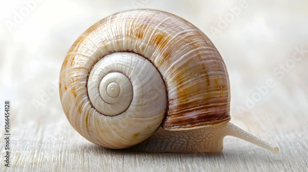 Fototapeta Detailed Close-up of Snail Shell with Beautiful Swirls