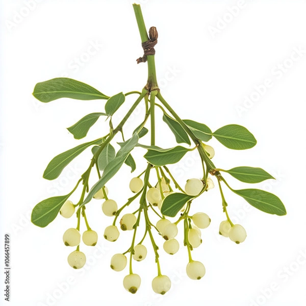 Fototapeta Mistletoe isolate on white background