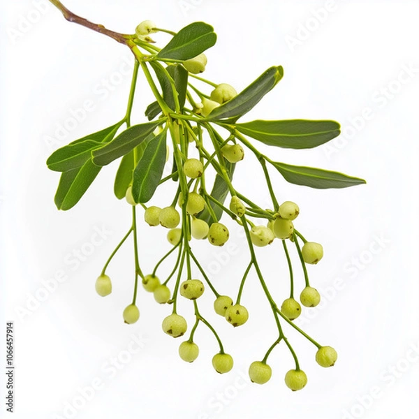 Fototapeta Mistletoe isolate on white background