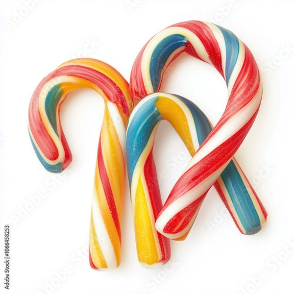 Fototapeta Candy canes isolate on white background, Christmas Concepts