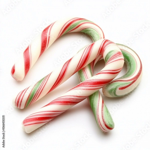 Obraz Candy canes isolate on white background, Christmas Concepts