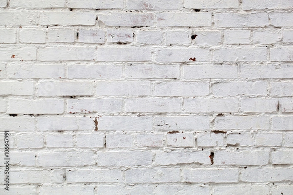 Fototapeta Old White Brick Wall Background