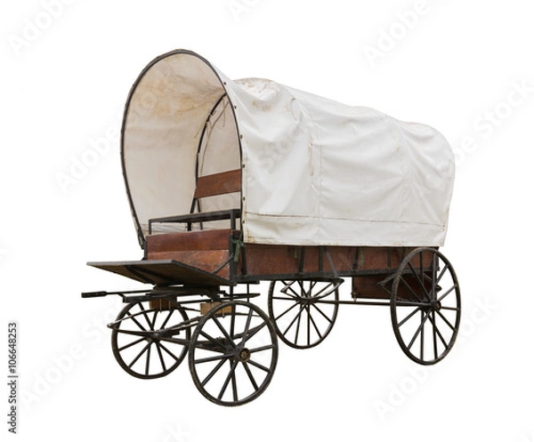 Obraz Covered wagon isolate on white