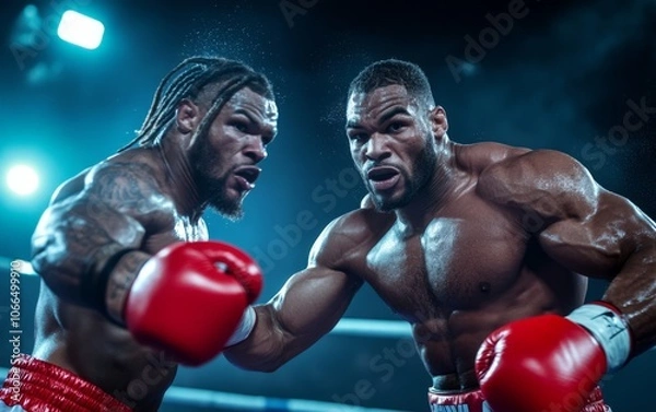 Fototapeta Two Boxers in Intense Competition