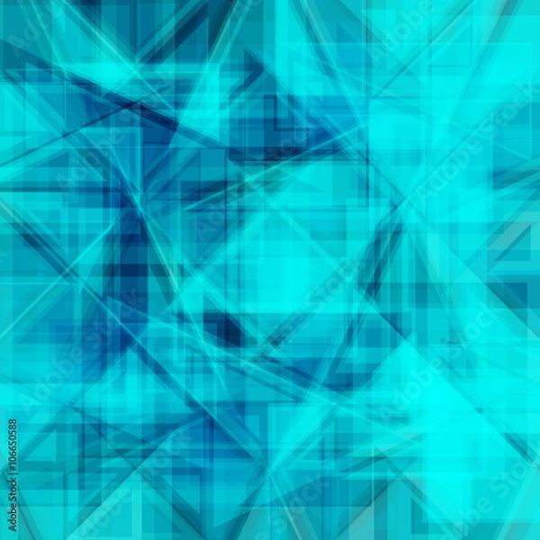 Fototapeta Vector abstract background. Consists of geometric elements. The elements have a triangular shape. In blue.