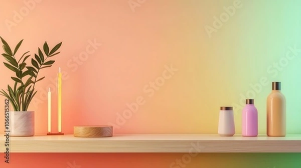 Obraz Smart shelf with sensors monitoring stock, representing realtime supply chain automation