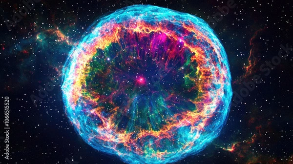 Fototapeta Colorful Galaxy, Nebula, and Cosmos, A Stunning Supernova Wallpaper for Astronomy Lovers