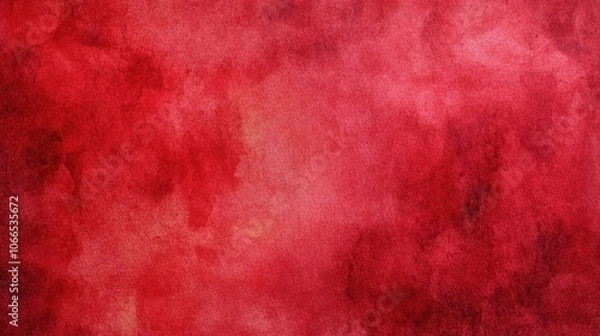 Fototapeta Red watercolor paper texture creates a vibrant and artistic background. This red watercolor paper texture adds depth and dimension, perfect for various design projects with ample copy space.