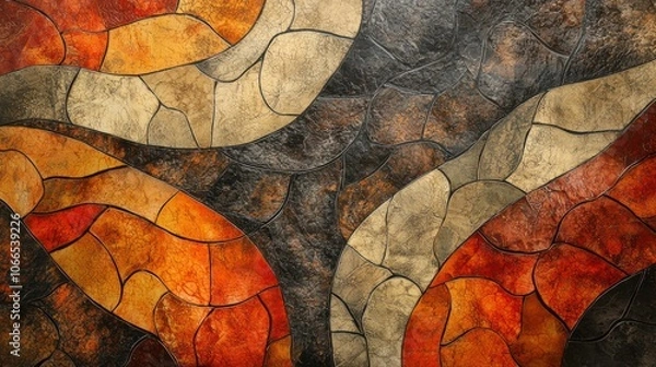 Fototapeta an abstract piece inspired by natural patterns, such as leaf veins, ripples in water, or rock formations. Use organic shapes and earthy colors to evoke a sense of connection to nature.