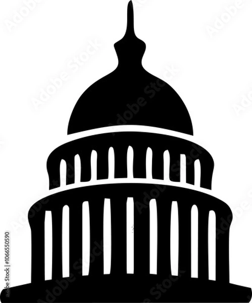 Obraz icon isolated white background, sacramento vector government building