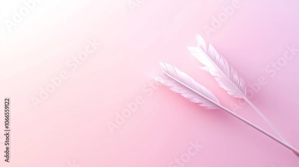 Fototapeta A serene, pastel background featuring delicate white feathers, symbolizing lightness and tranquility.