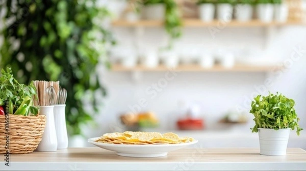 Obraz Bright and Clean Taco Bar Setup for Fun Party Gathering