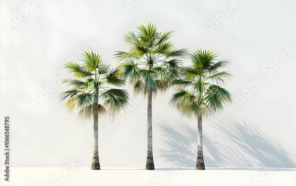 Fototapeta Palm trees isolated on a white background