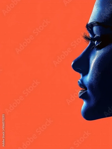 Obraz Discover the Artistic Beauty of Silhouetted Profiles Against Bold Backgrounds
