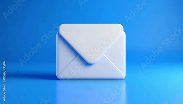 Fototapeta 3d email icon on a blue background, symbolizing digital communication