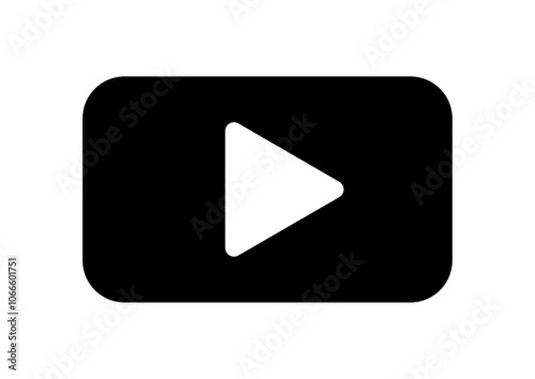 Obraz アイコン　シンプルな再生ボタン　四角　黒