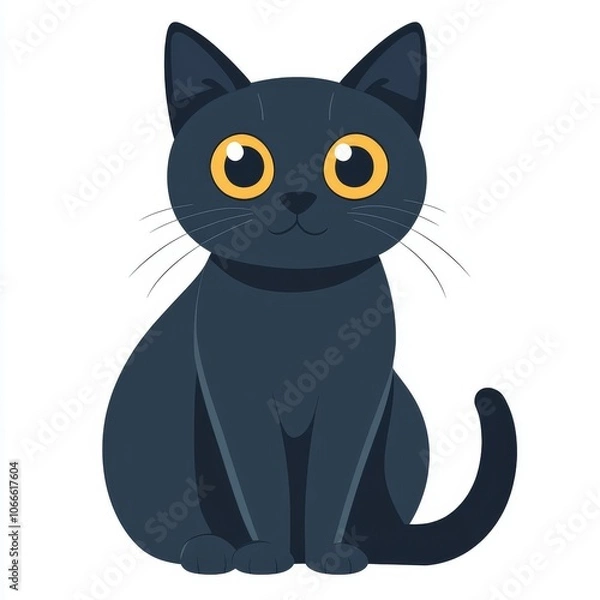 Fototapeta Black cat illustration on a Halloween banner adorned with tradition symbols. Generated by stock.