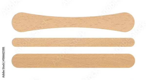 Obraz Ice cream wooden sticks. Isolated on white background