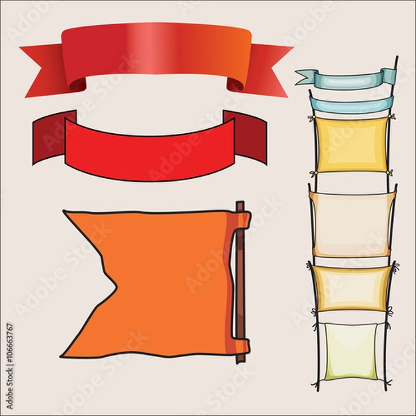 Obraz flag red orange vector