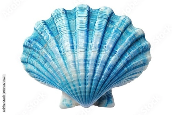 Fototapeta A close-up shot of a blue shell on a white background