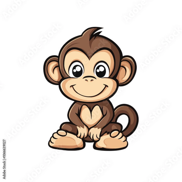 Obraz monkey  is a  cute smiling on a sitting  
