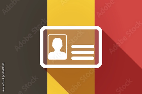 Obraz Long shadow Belgium flag with an id card