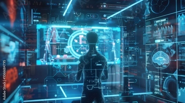 Fototapeta In a remote research facility scientists use 5Gpowered telemedicine to remotely monitor the health and wellbeing of study participants reducing the need for inperson visits.