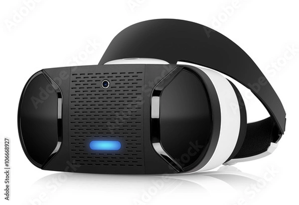 Fototapeta VR virtual reality headset half turned front view 