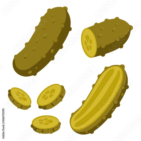 Fototapeta Pickles vector set isolated on a white background.