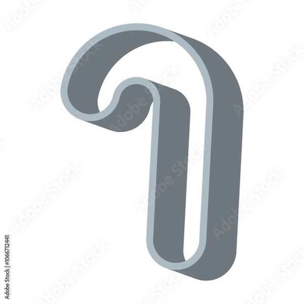 Fototapeta Christmas candy cane cookie cutter vector illustration isolated on a white background.